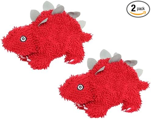 MIGHTY® 2 Pack Microfiber Medium Stegosaurus Dog Toys | Ultra Durable Plush Toy with Multiple Layers & Reinforced Seams , Washable and Floats , Mighty® Construction