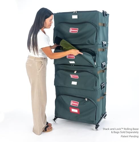 TreeKeeper Stack & Lock™ Storage Rolling Base Locking Caster Wheels for Stack and Lock System Christmas Storage Bags