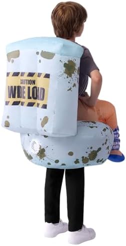 Spooktacular Creations Kids Halloween Inflatable Costumes, Sitting on a Toilet Inflatable Suit, Funny Toilet Blow Up costume