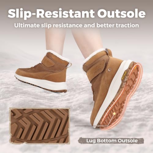 FitVille Womens Wide Snow Boots Fur Lined Boots for Women Winter Warm Boots Wide Width Womens Outdoor Snow Booties