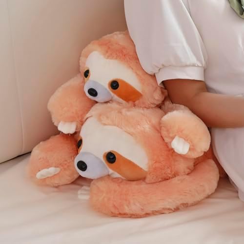 ELAINREN Big Pink Sloth Plush Huggable Pillow Three Toed Sloth Stuff/19''