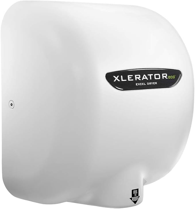 XLERATOReco XL-BW-ECO 1.1N High Speed Commercial Hand Dryer, Excel Dryer, White Thermoset Cover, Automatic Sensor, Surface Mount, Noise Reduction Nozzle, LEED Credits, No Heat 4.5 Amps 110/120V