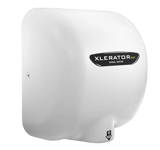 Excel Dryer XL-BWV-ECO-1.1N Hand Dryer XLERATOR XL-BW-ECO Automatic, Surface-Mounted, White Thermoset (BMC) Cover, 208-277V with Noise Reduction Nozzle