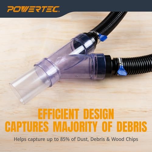 POWERTEC Dust Collector Fittings, Router Table Dust Collection System w/Y Fittings Hoses, Reducer Shop Vac Works w/BOSCH PR20EVS, Makita & Porter Cable, Not Compatible with Lift Router Tables (70331)