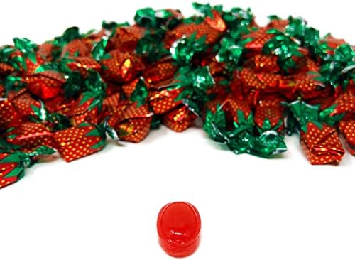 Strawberry Filled Hard Candy Bon Bons, Real Fruit Pulp, 160 Oz