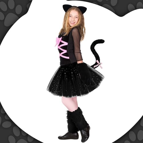 Haull 7 Pcs Halloween Cat Costume Accessories Girl Kid