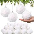 Lyrow 24 Pcs 3.15" Christmas Ball, AB White