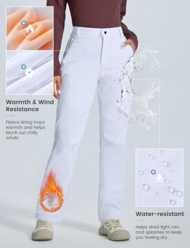 baleaf Women’s Winter Softshell Pants Fleece Lined Snow Pants
