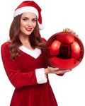 Threan 8 Inch Large Red Shiny Christmas Ball Ornaments for Christmas Tree