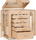 AKOZLIN 6-Tier Jewelry Box Organizer 5 Drawers Storage M-L Champagne