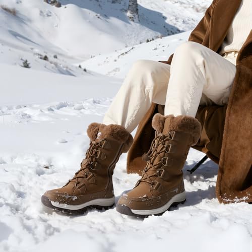 DREAM PAIRS Women's Waterproof Mid Calf Snow Boots