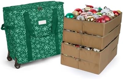 Covermates Rolling Adjustable Ornament Storage Bag, 19.25"W x 13"D x 18.5"H