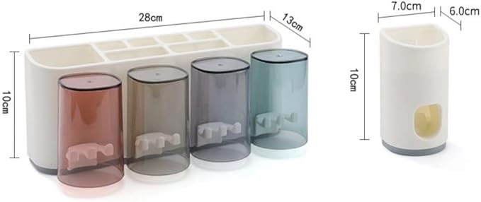 Toothbrush Rack Toothbrush Rack, Brushing Cup, Mouthwash, Wall-mounted Bathroom, Punch-free, Wall-mounted Dental Set Bathroom Toothbrush Holder, Small