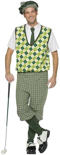 Rasta Imposta Old Tyme Golfer Costume, Green, Men's Size 38-44