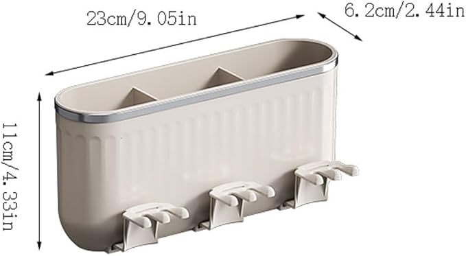 Toothbrush Rack Bathroom Wall-mounted Toothbrush Holder without Punching Toothpaste Holder Suitable for Toothbrush Toothpaste Shaver Bathroom Toothbrush Holder(S23cm)