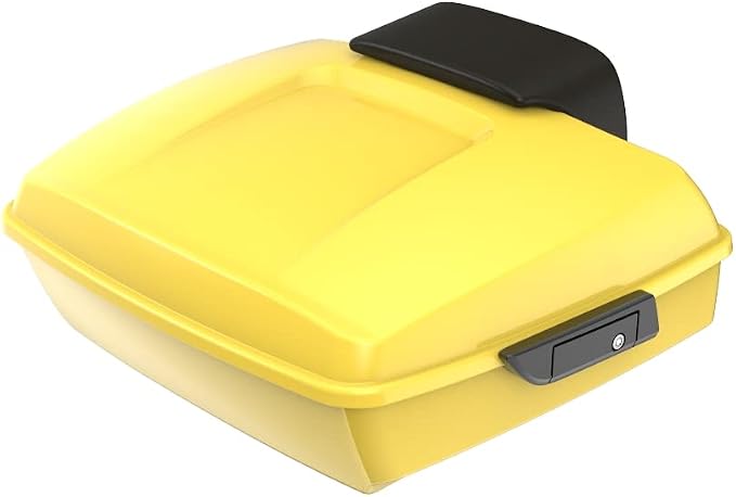 Advanblack Industrial Yellow Chopped Tour Trunk Pack Pak Trunk Backrest Pad for '97-'25 Harley Touring Road King Street Glide Electra Glide CVO models