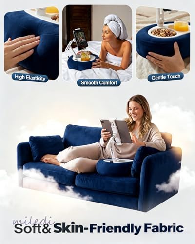 Miledi Tablet Pillow Stand for Bed with 360° Rotating Holder, Blue