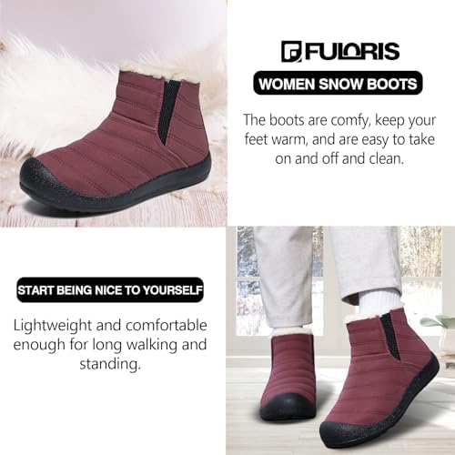 Women's Waterproof Winter Snow Boots Warm Insulation Outdoor Cold Weather Boot for Women Lightweight Fur Lined Non Slip