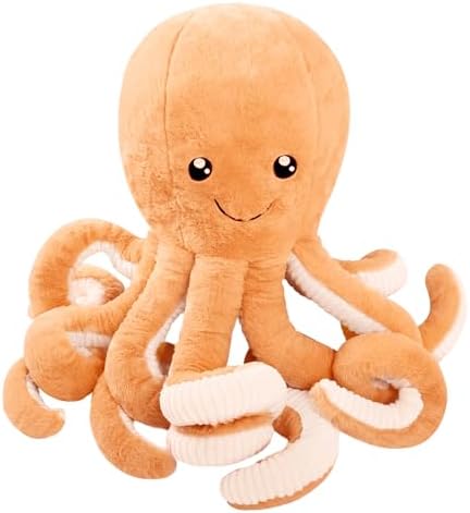 DENTRUN Octopus Plush Toy, Cute Stuffed Animal in 5 Colors 4 Sizes for Gift