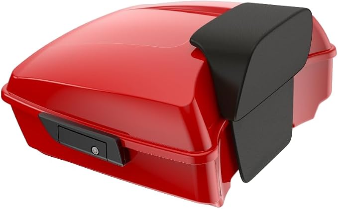 Advanblack Road Glide Tour Trunk Pack Rally Red Chopped Tour Trunk Pack Backrest Pad for '97-'25 Harley Touring Road King Street Glide Electra Glide CVO models