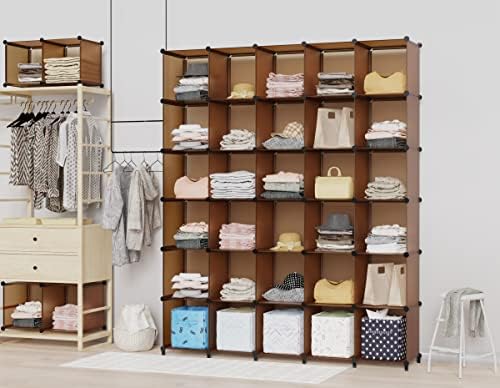 HOMIDEC Closet Organizers and Storage, 12 Cube Storage Organizer, Brown