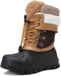 EQW Kids Waterproof Snow Boots, Fur Lined Winter Shoes for Boys & Girls