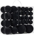 Black Velvet Christmas Ball Ornaments-46pcs Flocked Xmas Tree Decorations