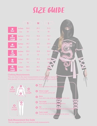 Spooktacular Creations Black and Red Ultimate Ninja Dragon Costume Set for kids, Girls, Halloween Dress Up