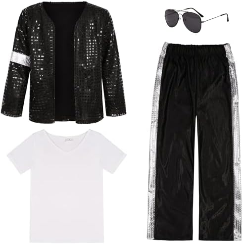 Kids 80s 90s Pop Star Costume Dance Party Outfit Halloween