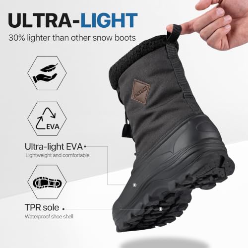 Snow Boots for Men Waterproof Lightweight Winter Men's Snow Boots