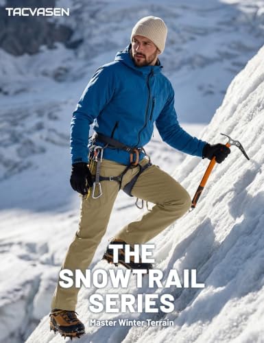 TACVASEN Men's Winter Snow Ski Pants Fleece Lined Waterproof Work Tactical