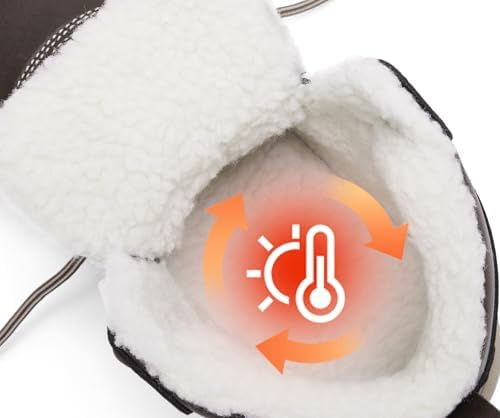 Mens Snow Boots Water Resistant Warm Fur Lined Winter Shoes