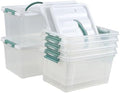 6-Pack Clear Latch Storage Box, 14 L Plastic Storage Bin