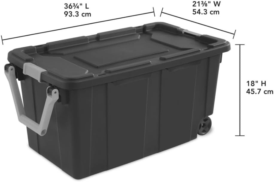 40 Gallon Wheeled Storage Bin with Lid, Extra Large Plastic Tote