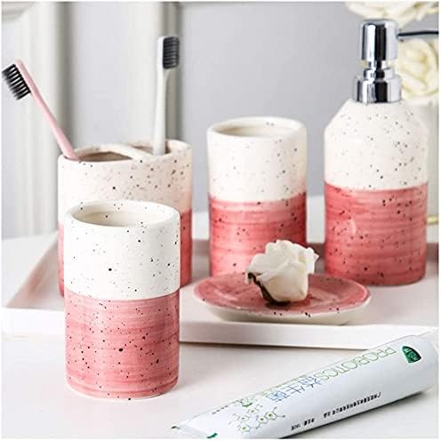 Soap Dispenser - Bathroom Countertop Pump Bottles, Ceramic 6-Piece Set Toilet Bathroom Supplies Toothbrush Cup Hand Sanitizer Bottle Toothbrush Cup Toothbrush Holder Soap Box