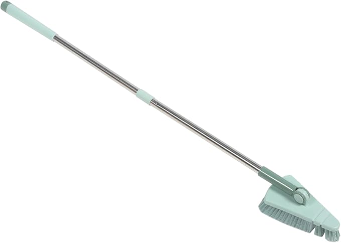 HANABASS 2pcs Floor Scrub Brush Handle Hard Bristle Cleaning Tool for Swimming Pools Bathrooms and Kitchens Rotating Head for Hard Reach Areas