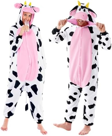 Spooktacular Creations Halloween Dalmatian Dragon Cow Costume, Animal Costume Hooded Jumpsuit for Halloween Cosplay Party