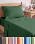 Twin XL Size 3 Piece Sheet Set - Comfy Breathable & Cooling - Emerald Green