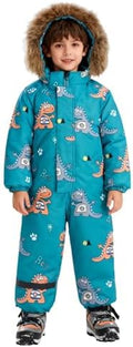 Toddler Boys Girls Cute Winter Snow Suit Waterproof One Piece Ski Jumpsuits