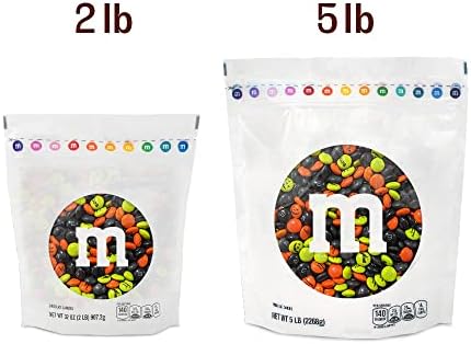 M&M’S WORLD Pre-Printed Halloween Candy - 5lbs of Bulk Candy in Resealable Pack for Halloween Party, Trick or Treat Favor, Halloween Dessert Decorations, Tasty Snacks for DIY Party