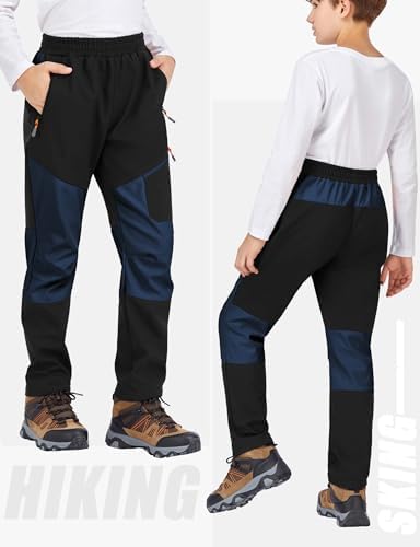 Kids Winter Pants Boys Snow Trousers Waterproof Fleece Lined