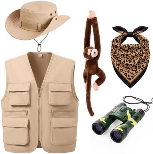 5 Pcs Safari Costume for Women Halloween Cosplay Outfit