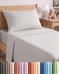 Twin Size 3 Piece Sheet Set - Breathable & Cooling Sheets - French Grey
