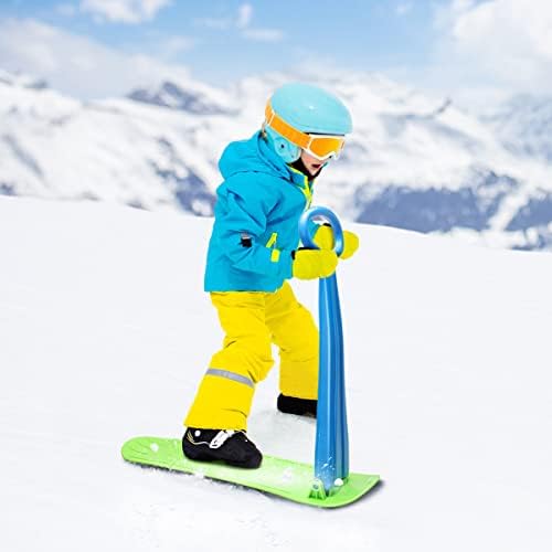 Snow Scooter Sled for Kids Winter Outdoor Sports, Fold-up Snowboard with Handlebar, Plastic Ski Scooter Lightweight & Wear-Resistant for Boys Girls, 36inch