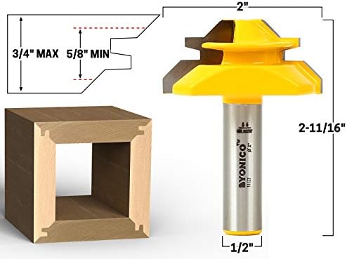 YONICO Tongue and Groove Router Bits Set 3 Bit 3/4-Inch Stock 1/2-Inch Shank 15321