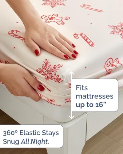 Christmas Sheet Set, Holiday Sweets, Holiday Xmas Bedding Set - Full Size