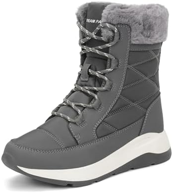 DREAM PAIRS Women's Mid Calf Warm Winter Snow Boots