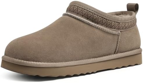 Litfun Genuine Suede Mini Boots for Women Faux Fur Lined Winter Ankle Boots