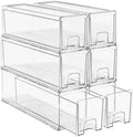 Sorbus Clear Stackable Storage Drawers with Pull-Out Bins (Small, 6 Pack)