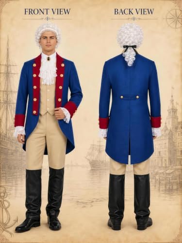 Founding Fathers Costume Set for Men - 7PC Colonial Costume Men